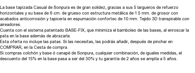 Base Tapizada Sonpura Casual 